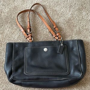 Vintage Black and Brown Leather Coach Bag
